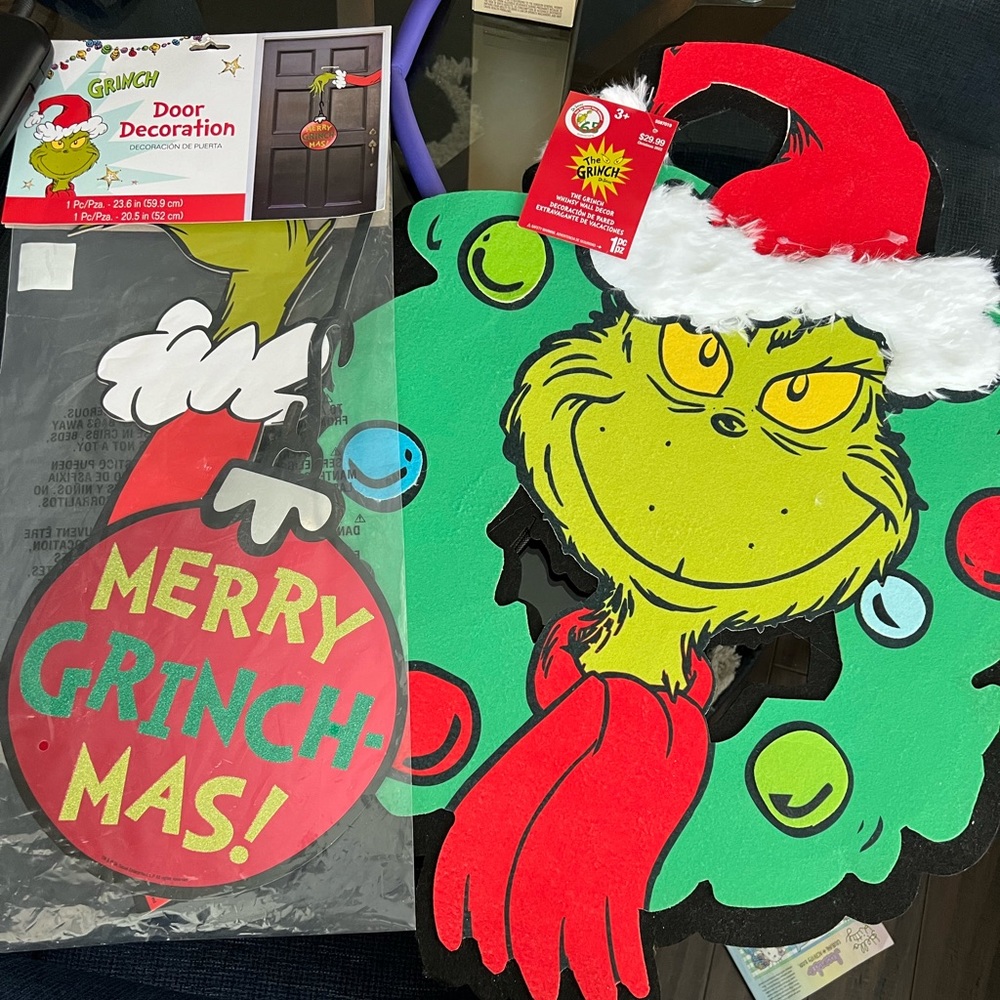 Grinch Christmas decor new with tags price is for both